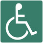 Pine Green ADA Wheelchair Accessible Symbol Tactile Sign NHE-1_White_on_PineGreen