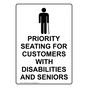 Portrait ADA Priority Seating For Sign With Symbol NHEP-33798