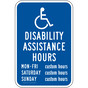 Disability Assistance Hours Sign PKE-18167