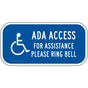 ADA Access For Assistance Please Ring Bell Sign With Symbol PKE-18717