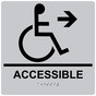 Square Silver ADA Braille ACCESSIBLE Right Sign - RRE-14756-99_Black_on_Silver