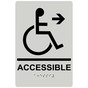 Pearl Gray ADA Braille ACCESSIBLE Right Sign with Symbol RRE-14756_Black_on_PearlGray