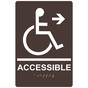 Dark Brown ADA Braille ACCESSIBLE Right Sign with Symbol RRE-14756_White_on_DarkBrown
