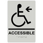 Pearl Gray ADA Braille ACCESSIBLE Left Sign with Symbol RRE-14757_Black_on_PearlGray