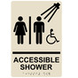 Almond ADA Braille ACCESSIBLE SHOWER Sign RRE-14802_Black_on_Almond
