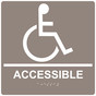 Square Taupe ADA Braille ACCESSIBLE Sign - RRE-190-99_White_on_Taupe