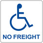 Square White ADANO FREIGHT Sign with Wheelchair RRE-27702_Blue_on_White