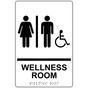 White ADA Braille Accessible WELLNESS ROOM Sign with Symbol RRE-50821-Black_on_White