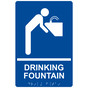 Blue ADA Braille DRINKING FOUNTAIN Sign with Symbol RRE-900_White_on_Blue