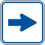 Directional Arrow Blue on White Sign PKE-13496