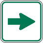 Directional Arrow Green on White Sign PKE-13498