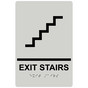 Pearl Gray ADA Braille EXIT STAIRS Sign with Symbol RRE-225_Black_on_PearlGray
