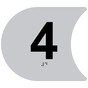 Crescent Silver Custom Elevator Car Plate With Braille CNL-37972-Black_on_Silver
