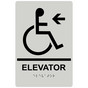 Pearl Gray ADA Braille Accessible ELEVATOR Left Sign RRE-14784_Black_on_PearlGray