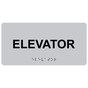 Silver ADA Braille Elevator Sign with Tactile Text - RSME-305_Black_on_Silver