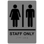 Gray ADA Braille STAFF ONLY Sign with Symbol RRE-990_Black_on_Gray