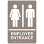 Taupe ADA Braille EMPLOYEE ENTRANCE Sign RRE-14785_White_on_Taupe