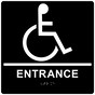 Square Black ADA Braille Accessible ENTRANCE Sign - RRE-16801-99_White_on_Black