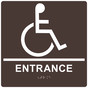 Square Dark Brown ADA Braille Accessible ENTRANCE Sign - RRE-16801-99_White_on_DarkBrown