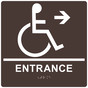 Square Dark Brown ADA Braille Accessible ENTRANCE Right Sign - RRE-180-99_White_on_DarkBrown
