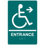 Bahama Blue ADA Braille Accessible ENTRANCE Sign with Symbol RRE-180_White_on_BahamaBlue