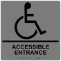 Square Gray ADA Braille ACCESSIBLE ENTRANCE Sign - RRE-28982-99_Black_on_Gray