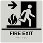Square Pearl Gray ADA Braille FIRE EXIT Right Sign - RRE-245-99_Black_on_PearlGray