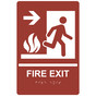 Canyon ADA Braille FIRE EXIT Right Sign with Symbol RRE-245_White_on_Canyon