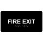 Black ADA Braille Fire Exit Sign with Tactile Text - RSME-340_White_on_Black