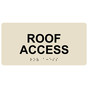 Almond ADA Braille Roof Access Sign with Tactile Text - RSME-552_Black_on_Almond