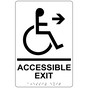 White ADA Braille ACCESSIBLE EXIT Right Sign RRE-14758_Black_on_White