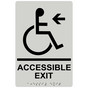Pearl Gray ADA Braille ACCESSIBLE EXIT Left Sign RRE-14759_Black_on_PearlGray
