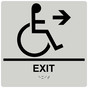 Square Pearl Gray ADA Braille Accessible EXIT Right Sign - RRE-14792-99_Black_on_PearlGray