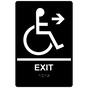 Black ADA Braille Accessible EXIT Right Sign RRE-14792_White_on_Black