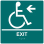 Square Bahama Blue ADA Braille Accessible ENTRANCE Left Sign - RRE-14793-99_White_on_BahamaBlue