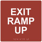 Canyon 9-Inch Square ADA Braille EXIT RAMP UP Sign RRE-14795-99_White_on_Canyon