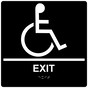 Square Black ADA Braille Accessible EXIT Sign - RRE-16802-99_White_on_Black