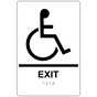 White ADA Braille Accessible EXIT Sign with Symbol RRE-16802_Black_on_White