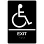 Black ADA Braille Accessible EXIT Sign with Symbol RRE-16802_White_on_Black