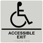Square Pearl Gray ADA Braille ACCESSIBLE EXIT Sign - RRE-17819-99_Black_on_PearlGray