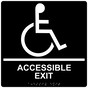 Square Black ADA Braille ACCESSIBLE EXIT Sign - RRE-17819-99_White_on_Black