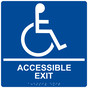 Square Blue ADA Braille ACCESSIBLE EXIT Sign - RRE-17819-99_White_on_Blue
