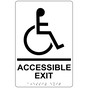White ADA Braille ACCESSIBLE EXIT Sign with Symbol RRE-17819_Black_on_White