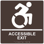 Square Dark Brown Braille ACCESSIBLE EXIT Sign with Dynamic Accessibility Symbol - RRE-17819R-99_White_on_DarkBrown