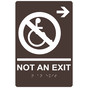 Dark Brown ADA Braille NOT AN EXIT Right Sign with Wheelchair Symbol RRE-19616_White_on_DarkBrown