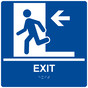 Square Blue ADA Braille EXIT Left Sign - RRE-241-99_White_on_Blue