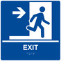 Square Blue ADA Braille EXIT Right Sign - RRE-242-99_White_on_Blue