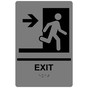 Gray ADA Braille EXIT Right Sign with Symbol RRE-242_Black_on_Gray