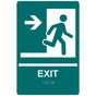 Bahama Blue ADA Braille EXIT Right Sign with Symbol RRE-242_White_on_BahamaBlue