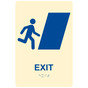 Ivory ADA Braille EXIT Right Sign with Symbol RRE-246_Blue_on_Ivory